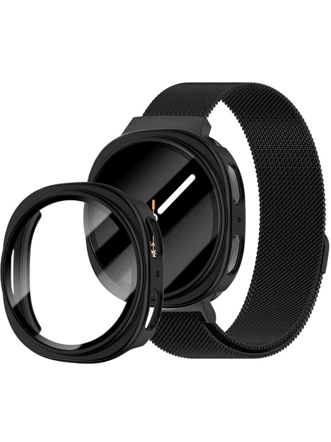 Mlanese Uhrenzubehör, Edelstahl-Metallbänder, Samsung Galaxy Watch 8, Schwarz - Bild 4