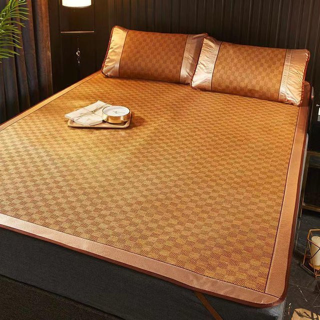 Wasart Bambusmatratze aus Rattan als kühlende Sommer-Schlafmatte für Erwachsene und Babys, 2er-Set, Braun, B: 120 cm, T: 190 cm - Bild 1