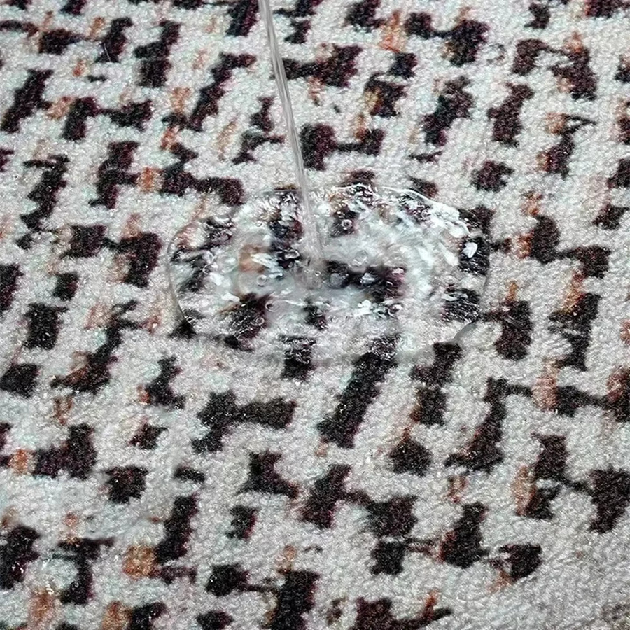 VIKAMA Runder Samt Teppich Loop Pile in Beige für Schlafzimmer und Wohnzimmer - Bild 2