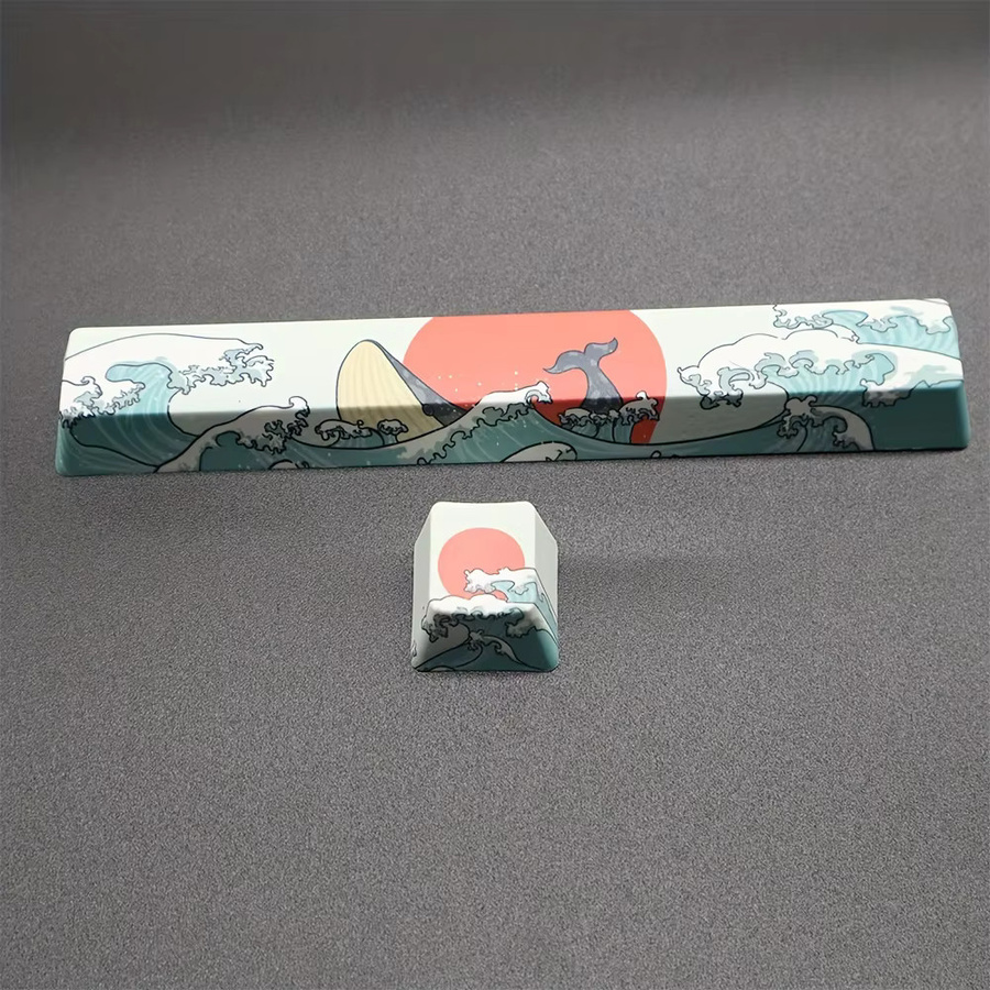 2 Stück Esc und Space Bar Keycaps Coral Sea von Esc + Space Bar in Multicolor, PBT Material, OEM-Höhe für mechanische DIY-Tastaturen, 6,25u Taste - Bild 3