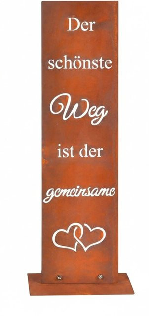 Relaxdays Gartenschild aus Cortenstahl in Braun, wetterfest und rustikal, Höhe: 71 cm, Breite: 20 cm, Tiefe: 15 cm - Bild 1