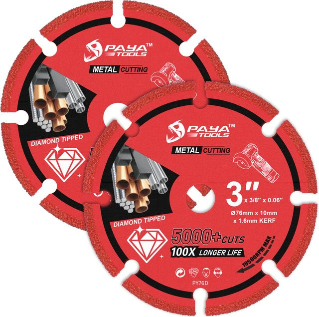 PAYA Diamant-Trennscheibe 3 Zoll für Metall in Rot, ideal für Bewehrungsstahl, Eisen und Edelstahl - Bild 1