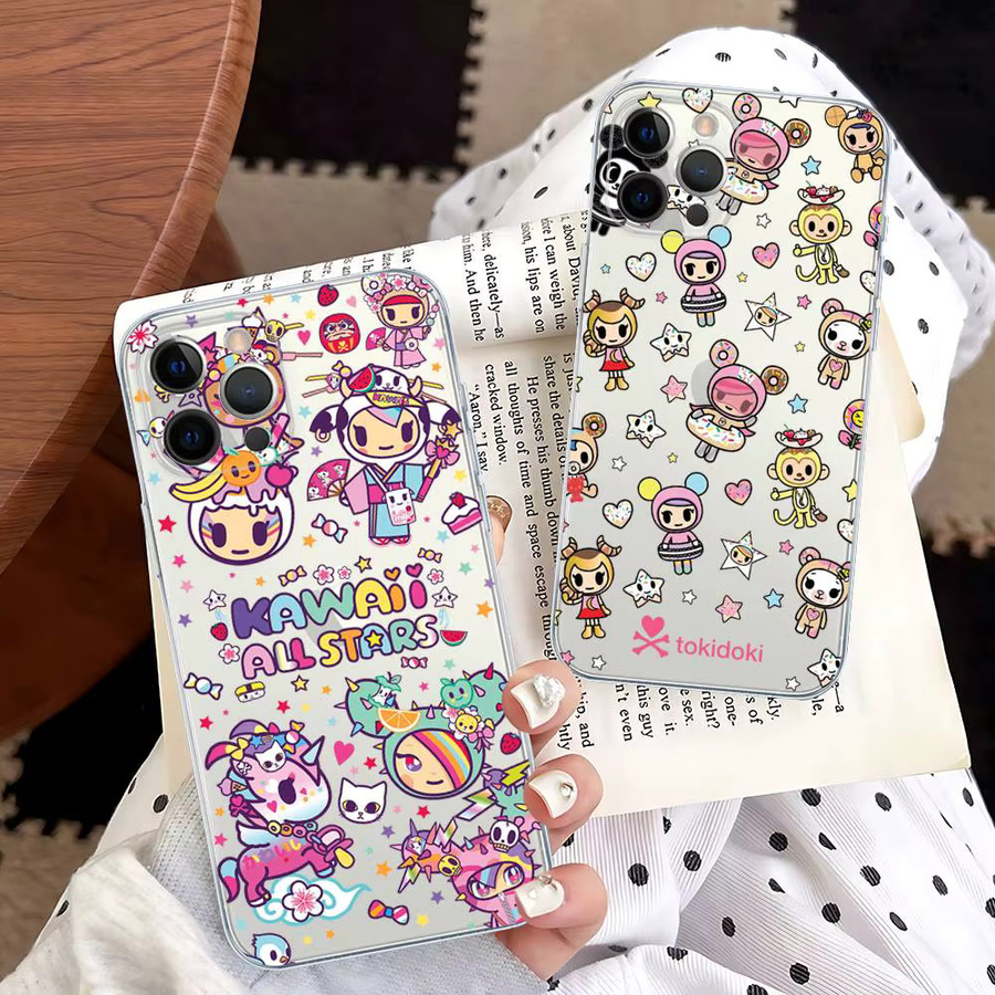 J-Japan T-Tokidoki Handyhülle für iPhone 11 bis 17 Pro Max Plus, transparent mit mehrfarbigem Design und weichem Material - Bild 2