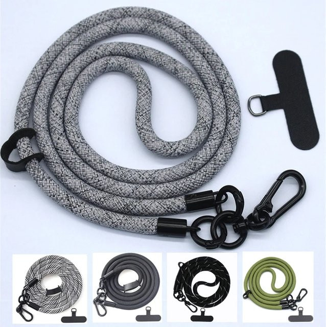 Xyun Long Universelles Crossbody-Schulterband als abnehmbares Handy-Umhängeband in Schwarz, Breite: 0,8 cm, Länge: 120 cm - Bild 1