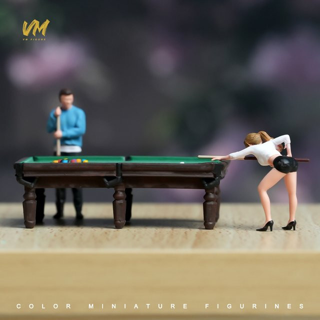 MAK Billardspieler-Figuren, Bemalte Miniatur 1/64, Einzelfigur, Bunt / Mehrfarbig - Bild 1