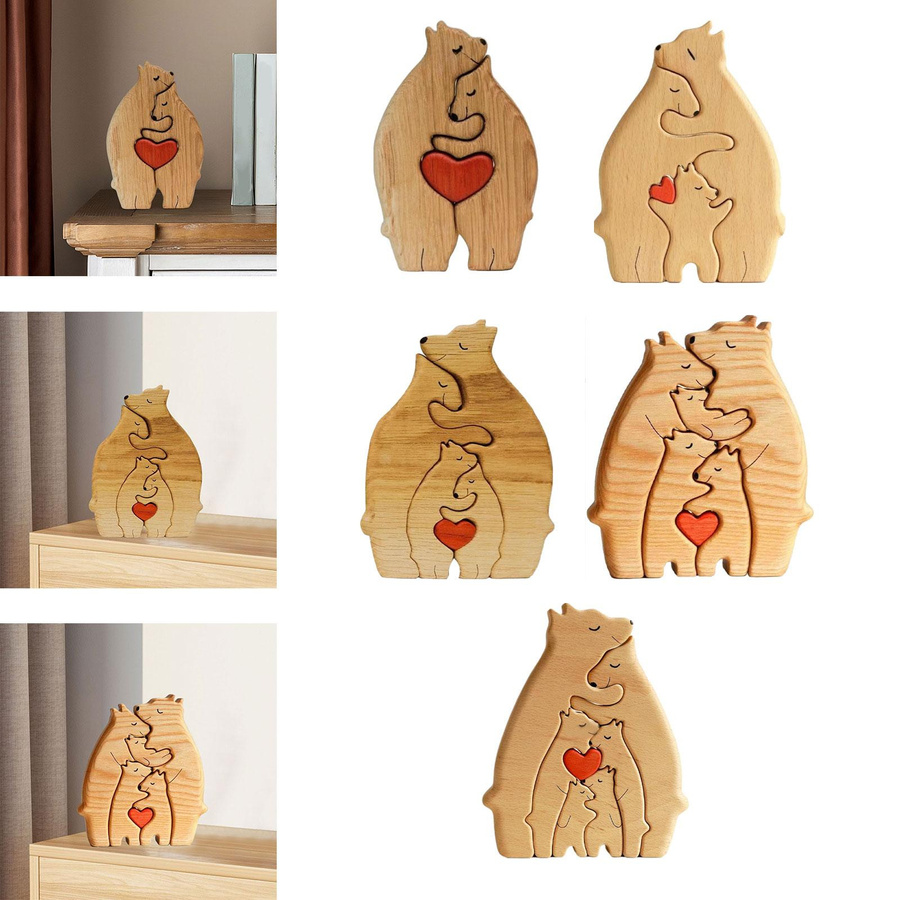 Holzpuzzle mit Bärenfamilie, Holzfiguren, ab 14 Jahre - Bild 3