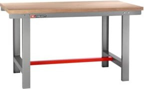 Facom Werkbank in Grau mit Holzoberfläche, Breite: 150 cm - Bild 1