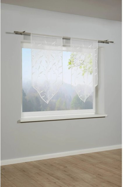 Bennetti Spitzenpanneau Dolly-Voile mit floraler Ranken-Stickerei in Natur, Breite: 60 cm, Höhe: 120 cm - Bild 1