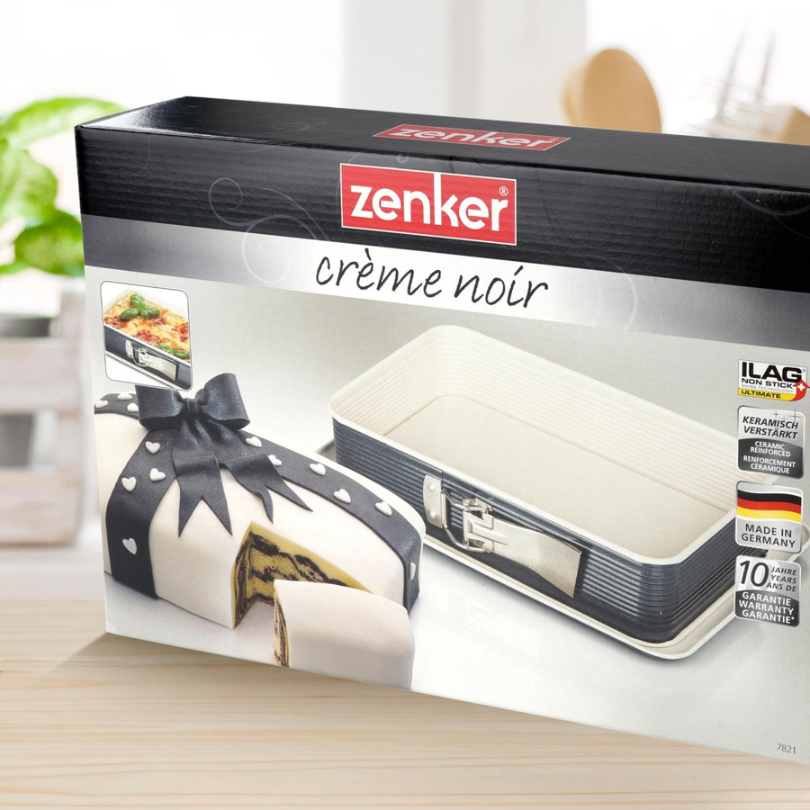 Zenker Springform rechteckig aus Keramik mit Auslaufschutz, Farbe: Crème Noir, B: 32 cm, T: 22,5 cm - Bild 2