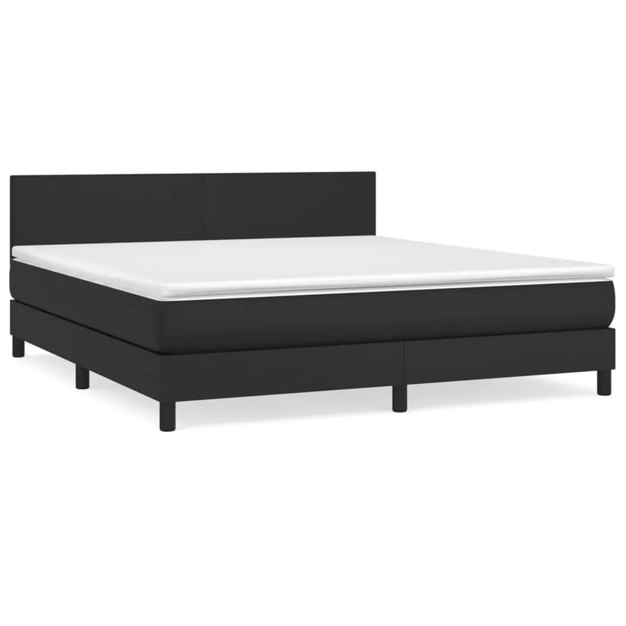 vidaXL Boxspringbett Hybrid mit Matratze und Taschenfederkern, Schwarz, B/T/H: 160 x 200 x 78 cm - Bild 2
