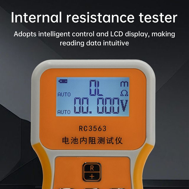 Aideepen RC3563 Typ-C Batteriespannungs- und Innenwiderstandstester für 18650 Lithium-Eisenphosphat Batterien in Orange - Bild 1