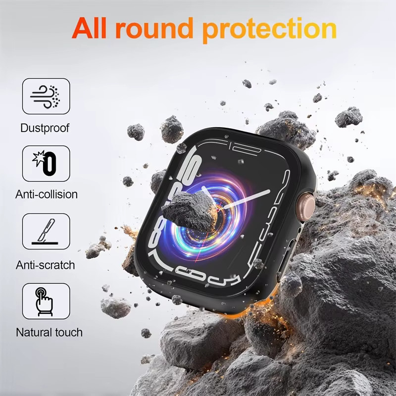 Displayschutz Set mit Glas und Abdeckung für Apple Watch und iWatch Modelle, transparent - Bild 2