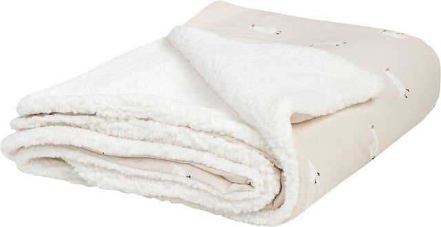Julius Zöllner Babydecke Winter Jersey und Plüsch in Beige und Natur, B/B: 70 x 100 cm - Bild 1