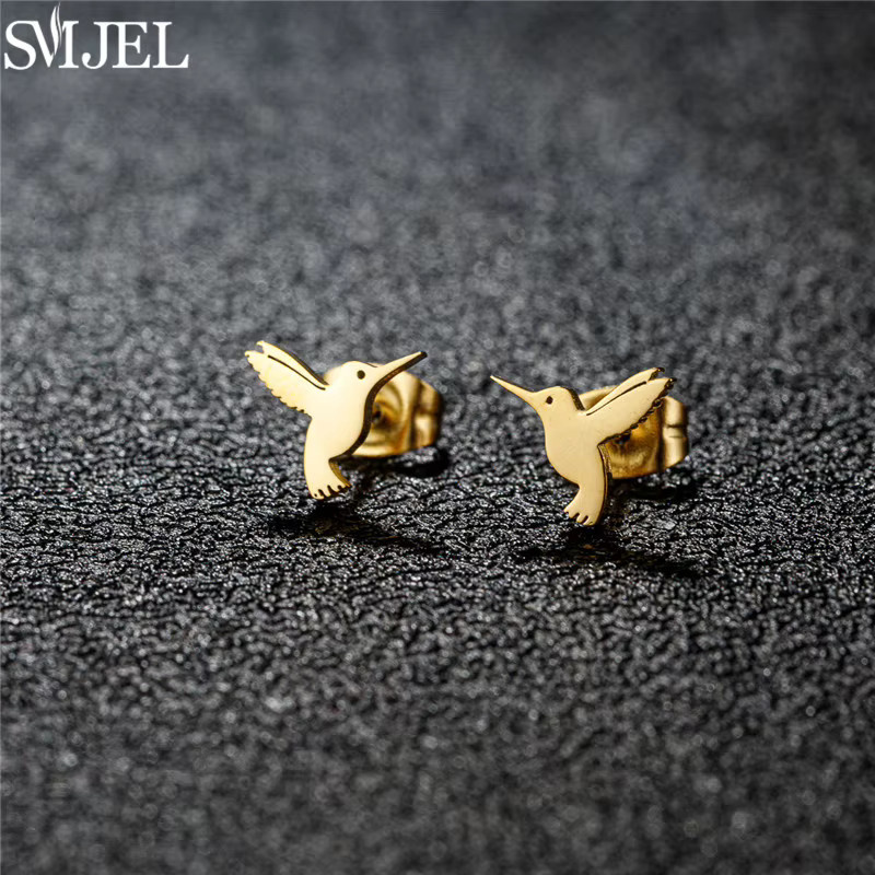 SMJEL Schwalben-Ohrstecker Edelstahl, Damen - Bild 1