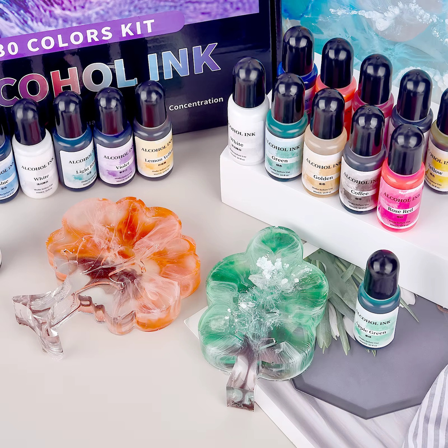 YAKAMOZ Kunstharz Tinte Set mit 30 Teilen in Multicolour, 10 ml pro Flasche, Pigment-Flüssigkeit für Epoxidharz und DIY-Schmuckherstellung - Bild 3