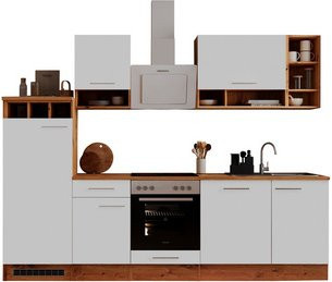 Respekta Küchenblock Hilde Küchenzeile in Weiß Matt und Wildeiche Nachbildung, H x B x T: 205 x 280 x 60 cm - Bild 3