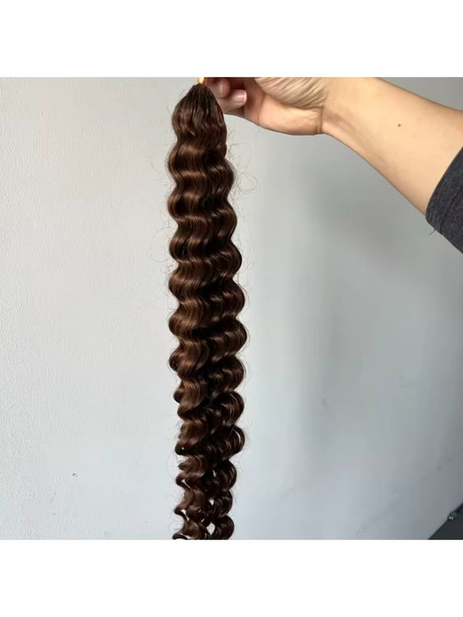 GloTress Echthaar-Feder-Häkelhaarverlängerungen, Farbe 4, Damen - Bild 3