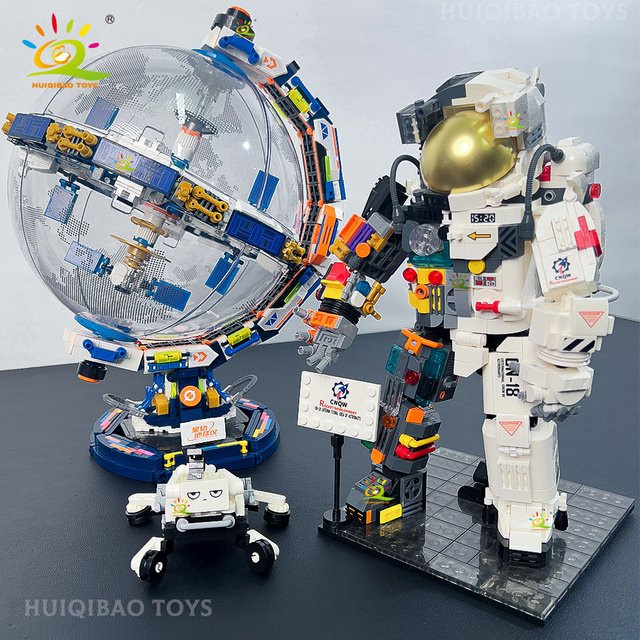 HUIQIBAO Drehbare transparente Raumstation Globus, STEM Modell Bausteine - Bild 1