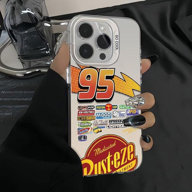 Lightning McQueen Handyhülle für Apple iPhone 16 Pro, iPhone 13 Pro Max und iPhone 12 Pro Max in Silber - Bild 1