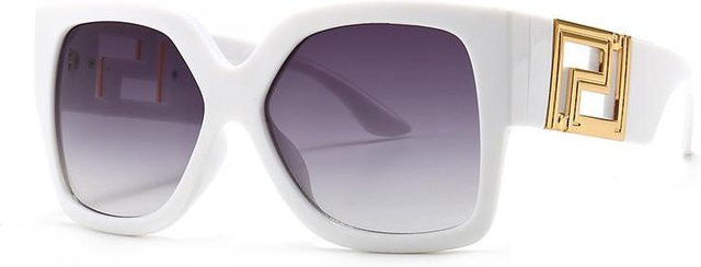 Quadratische Sonnenbrille für Damen, Vollrand, Kunststoff, grau/weiß - Bild 1