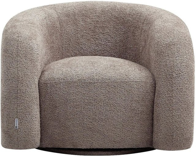 Lapiota Sessel mit gerader Rückenlehne und Armlehnen in Taupe aus Bouclé Stoff, Breite: 97 cm, Tiefe: 75 cm, Höhe: 75 cm - Bild 1
