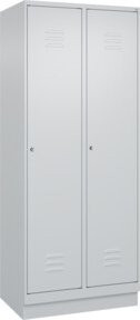 C+P Wäsche-Spind Classic PLUS mit Sockel, 2 Abteile, grau, B/T/H: 80 x 50 x 195 cm, mit Zylinderschloss - Bild 1