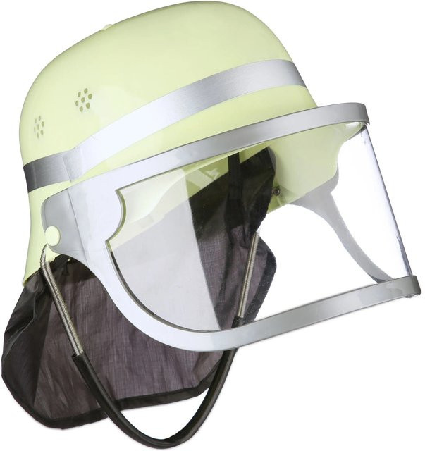 Relaxdays Feuerwehrhelm Kinder Gelb mit klappbarem Visier - Bild 1