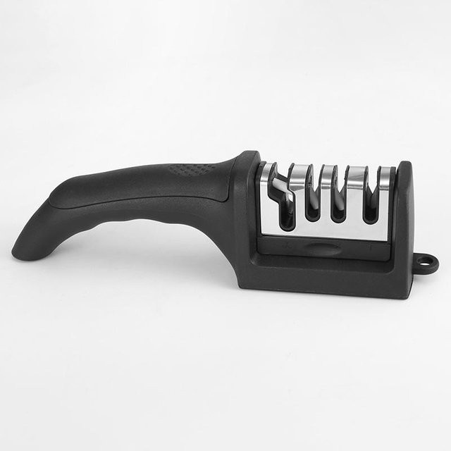 Multifunktionaler dreistufiger Messerschärfer von JMG Household Supplies aus Edelstahl in Schwarz - Bild 1