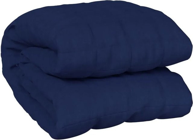 vidaXL Gewichtsdecke Blau mit Glasperlen, B/B: 220 x 235 cm, 11 kg - Bild 1