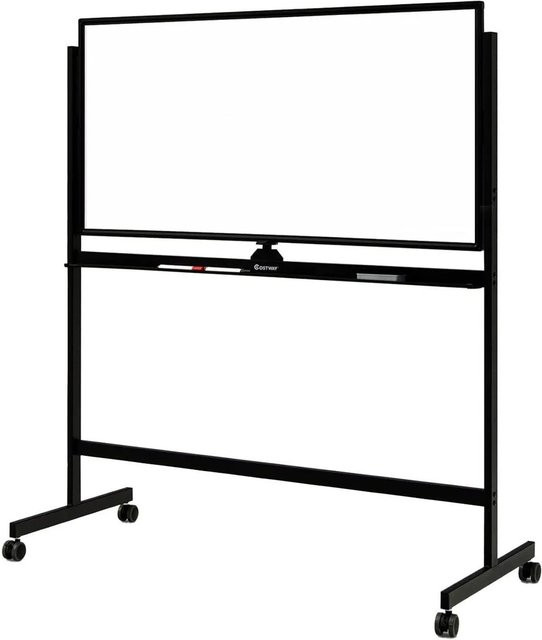 Costway Mobiles Whiteboard mit Ständer und Rollen in Schwarz und Weiß, Breite: 120 cm, Höhe: 145 cm - Bild 1