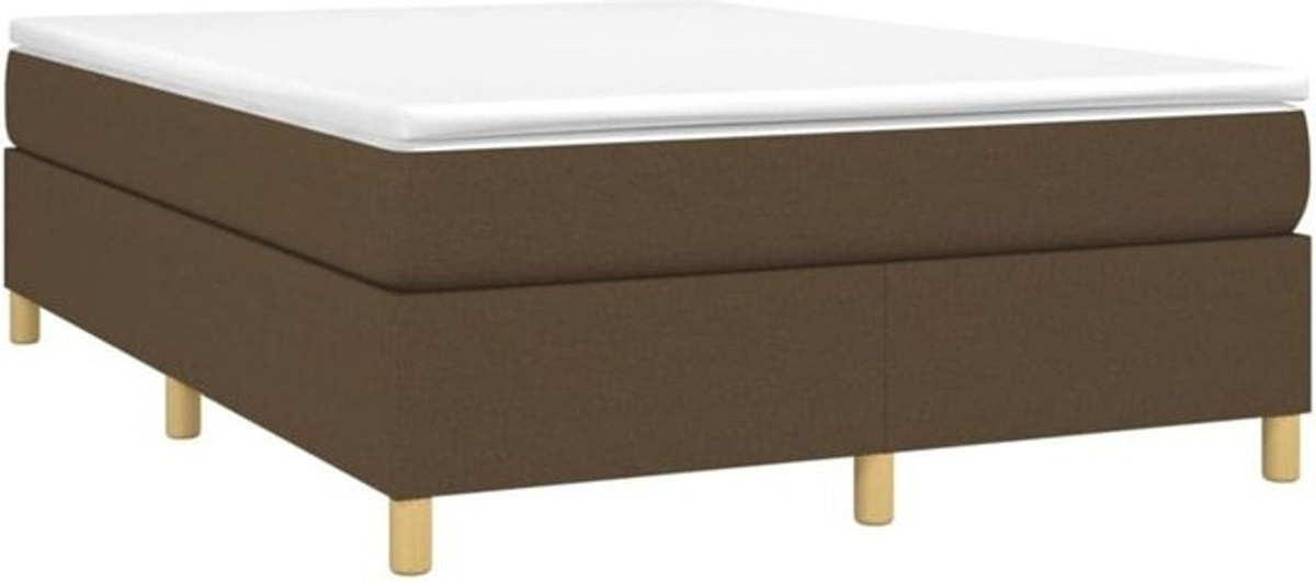 vidaxl Boxspringbett mit Matratze aus Stoff in Braun, B/T/H: 140 x 190 x 35 cm - Bild 1
