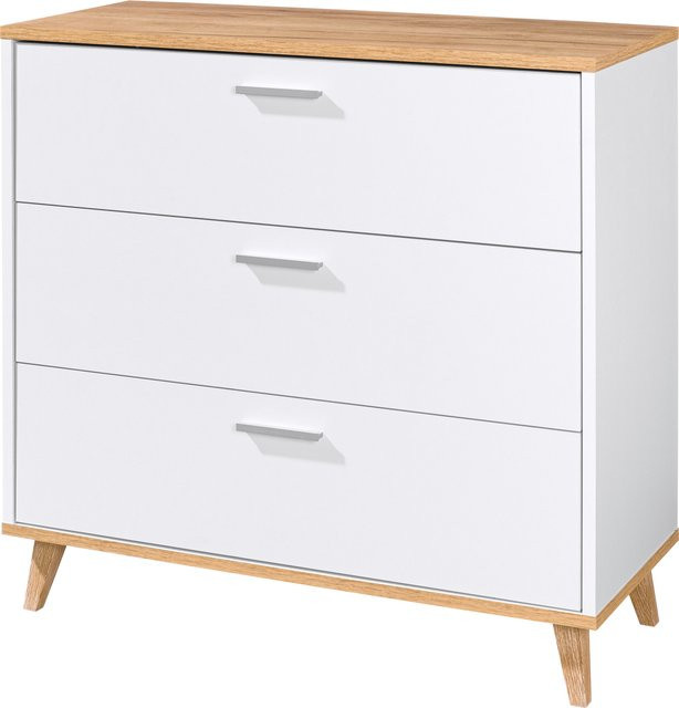 LIVARNO Kommode CORFU mit 3 Schubladen in Weiß, modernes Design mit Melaminharzbeschichtung, B/T/H: 80 x 33 x 75,3 cm - Bild 1