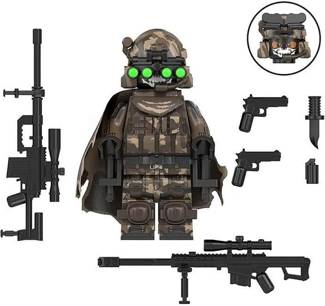 Leil WW Spezialeinheiten Kriegstruppe Geist Militärwaffen Bausteine, Schwarz, Braun - Bild 1