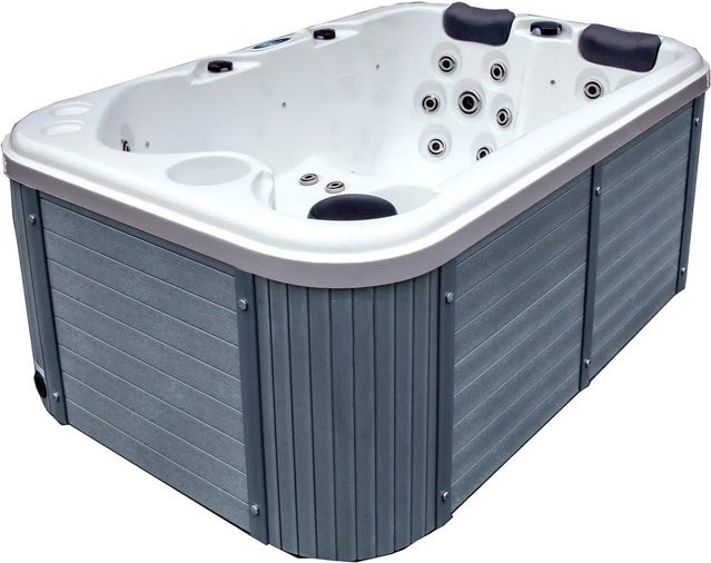 Heissner Whirlpool Spa Francisco mit 22 Düsen, 1000 l, Silber/Dunkelblau, B/T/H: 184 x 124 x 75 cm - Bild 1