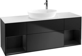 V&B Waschtischunterschrank Finion in Blau lackiert mit Regal, Breite: 160 cm - Bild 1