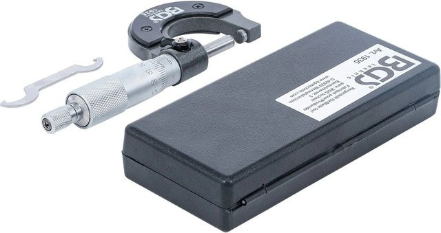 BGS Bügelmessschraube in Silber mit Holzkassette, Messbereich 0 - 25 mm, Genauigkeit 0,025 mm - Bild 2