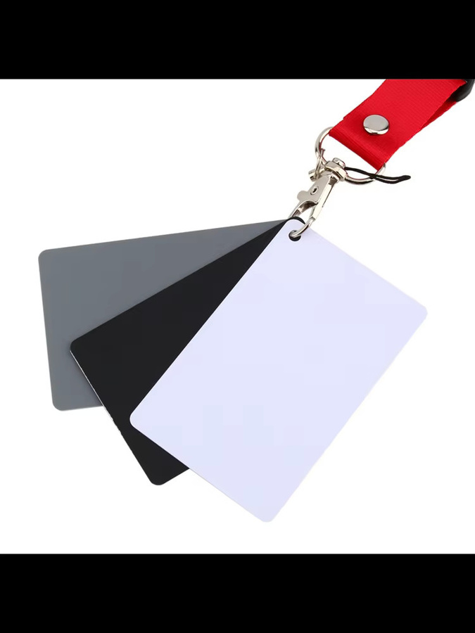 ESTINK 3-in-1 Fotografie Balance-Kartenset mit 18 % Graukarte für Belichtung und Farbbalance in Grau, Weiß und Schwarz - Bild 4