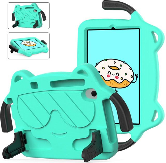 Samsung Kinder Schutzhülle mit EVA Griff und Ständer für Galaxy Tab A9 Plus 11 Zoll, A8 10,5, A7 Lite 8,7, S6, S5e und A7, Farbe: Grün - Bild 1