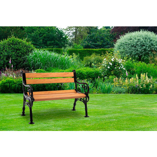 Blome-Tillmann 2er-Gartenbank Linderhof aus Kunststoff in Braun, B/T/H: 110 x 44 x 85 cm - Bild 3