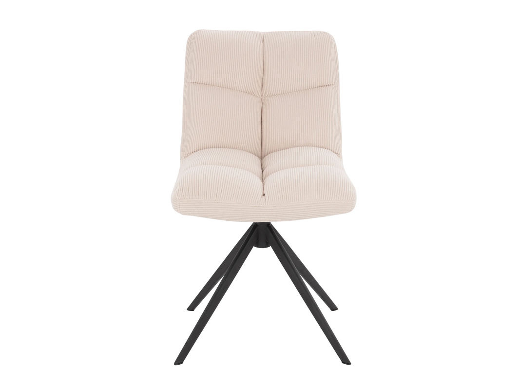HOME DELUXE Esszimmerstuhl NODA 2er Set drehbar in Cord Creme und Metall - Bild 4