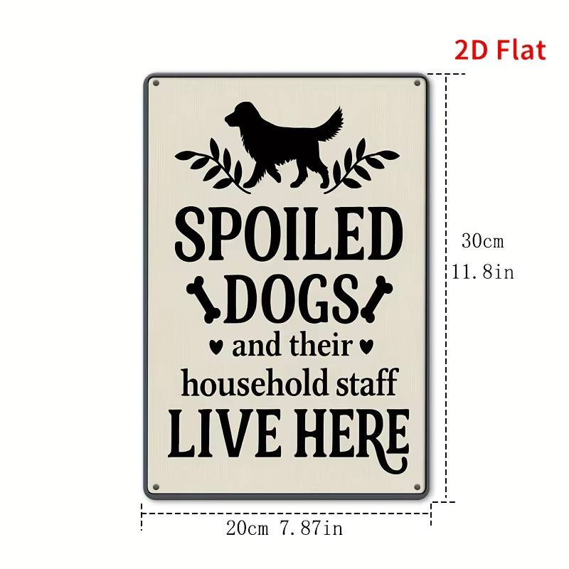 Vintage Metall-Wandschild CIFBUY Ruined Dog & His Family für Zuhause, Café oder Garage, B/H: 30,0 x 20,0 cm - Bild 2