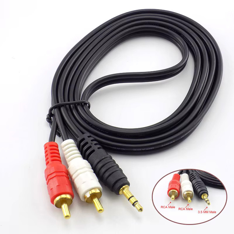 Gakaki Audiokabel 3,5 mm Klinkenstecker auf 2 RCA Stecker Verbindungskabel für TV, Lautsprecher und Computer, Schwarz - Bild 3