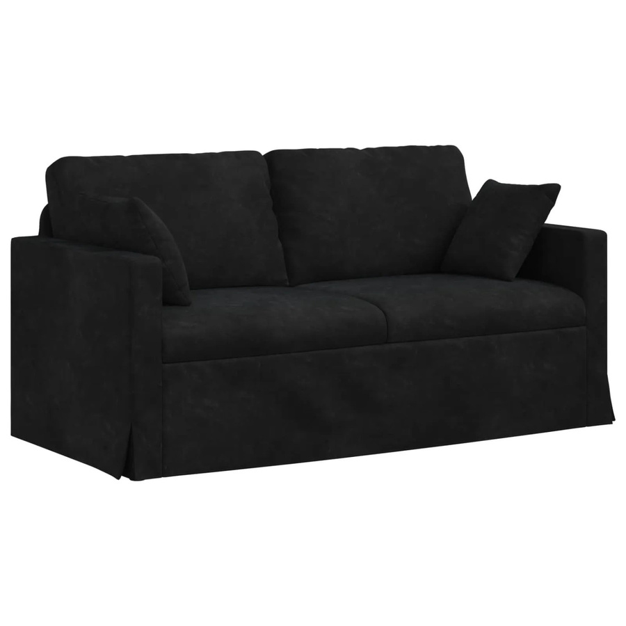 vidaXL Sofa in Schwarz aus Samt mit Metallrahmen B/T/H: 158 x 78 x 80 cm - Bild 2