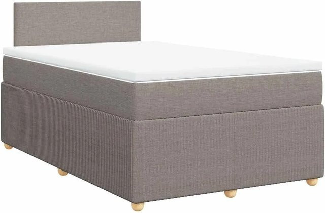 vidaXL Boxspringbett Hybrid mit Matratze und USB-Ladeport, Farbe: Taupe/Beige/Grau, B/T/H: 120 x 200 x 100,5 cm - Bild 1