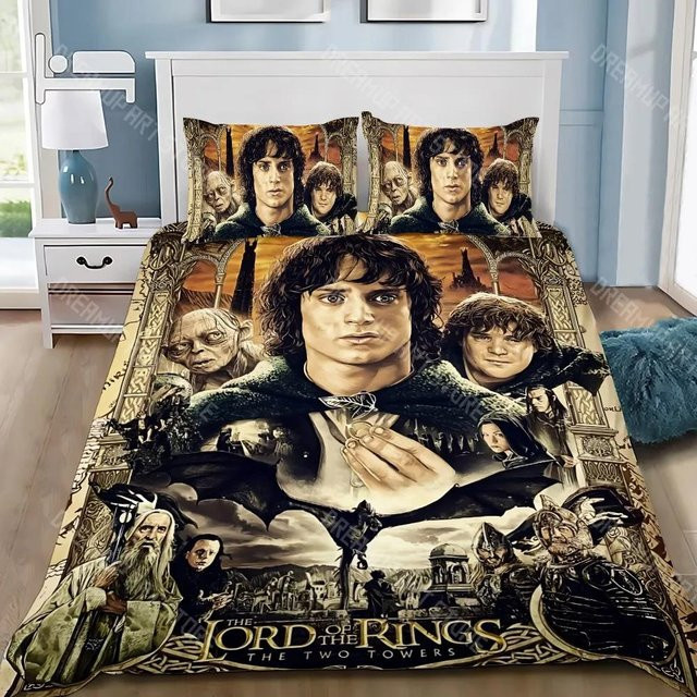Gu Tao Bettwäsche-Set Der Herr der Ringe mit Bettbezug und Kissenbezug, Grau/Mehrfarbig, Breite: 135 cm, Länge: 200 cm - Bild 1