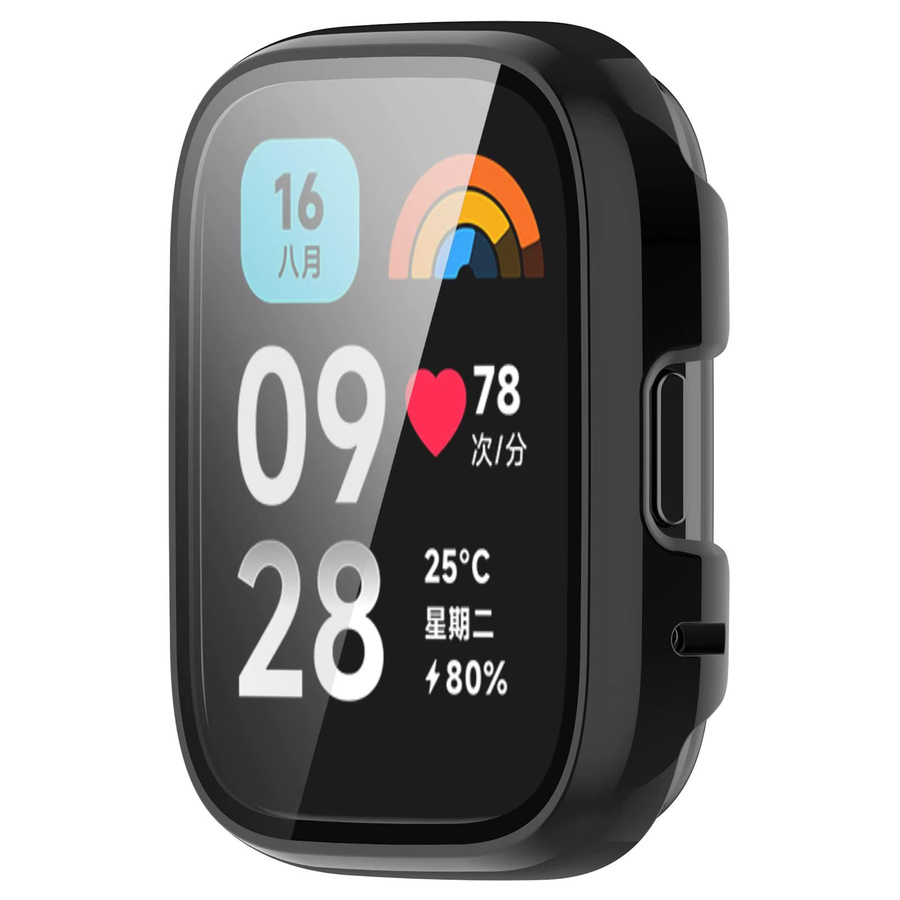 Xiaomi Redmi Watch 3 Lite Schutzhülle mit gehärtetem Glas, Schwarz, Unisex - Bild 3