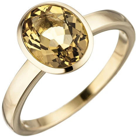 Colfem Ring 585 Gelbgold, Citrin, Damen, Ringgröße 58 - Bild 1