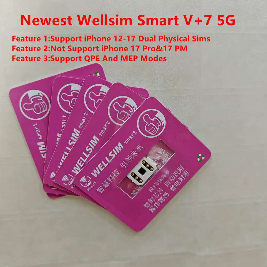 Wellsim Smart V+7 5G Dual-Sim mit QPE- und MEP-Modus für iPhone 6 bis 17 und iOS 26 Unterstützung - Bild 2
