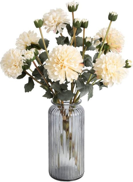 2 Stück künstliche Dahlienblumen aus Seide in Champagner für deine Heimdekoration und Hochzeitsfeier - Bild 1
