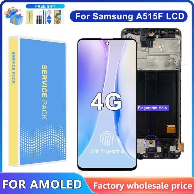 Samsung A51 LCD Touch Screen AMOLED Display mit Digitizer in Schwarz für SM-A515F/DS - Bild 1